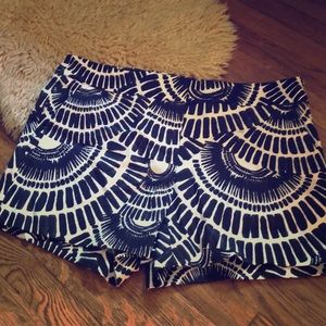 Trina Turk black and white patterned shorts